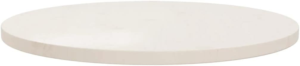 'vidaXL Solid Pinewood Round Table Top - White, Perfect for Dining Room, Kitchen Table; Durable & Easy to Clean (60x2.5 cm)