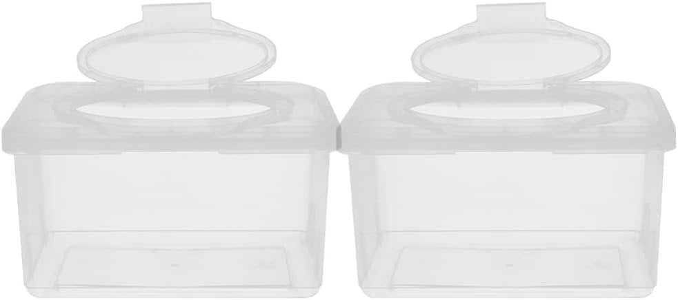 SUPVOX 2pcs Wipes Dispenser with Sealed Ring Reusable Wipe Holder for Nursery Ergonomic One-handed Use Multifunctional Box for Bathroom and Home