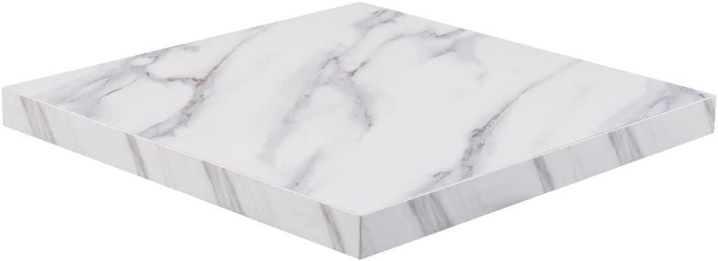 Bolero Marble Effect Square Table Top, 48 mm Height x 600 mm Width x 600 mm Depth