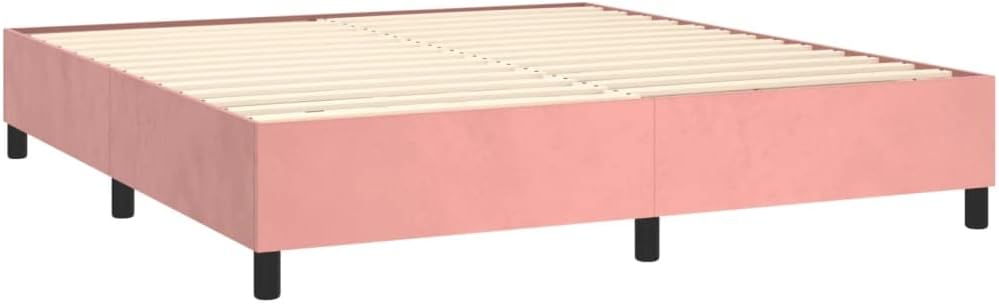 Lechnical Giroletto a Molle Rosa 200x200 cm in Velluto,Mobili,Letti e Accessori,Letti e telai per Letti