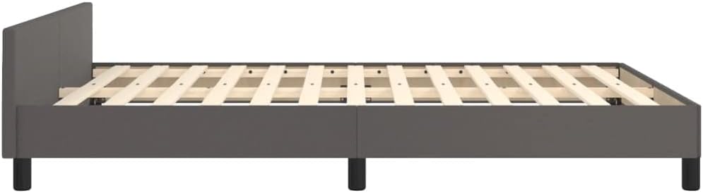 JUNZAI Giroletto con Testiera Grigio 140x200 cm in Similpelle,Mobili,Letti e Accessori,Letti e telai per Letti