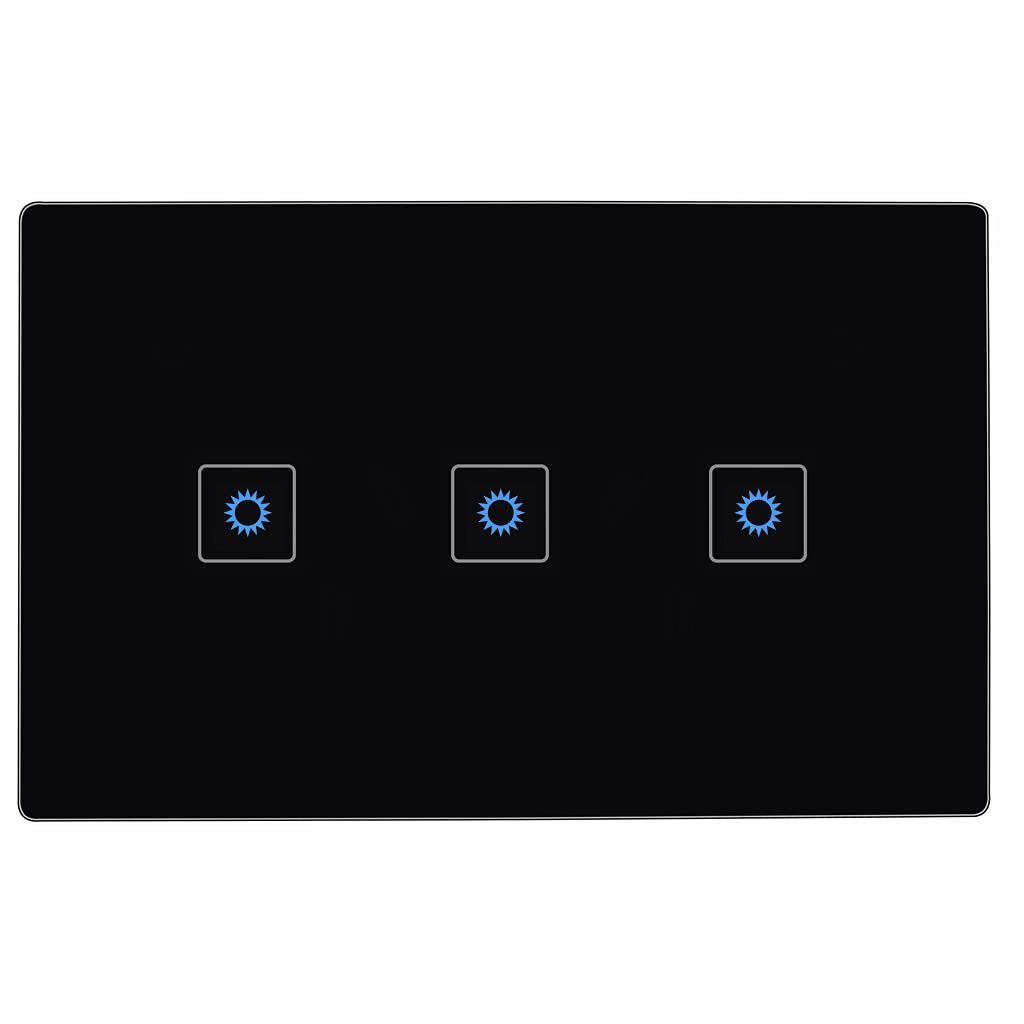 AU/NZ Approved ZigBee Smart 3 Gang Light Switch for Home Automation, Alexa Voice Control - Black 3 Gang