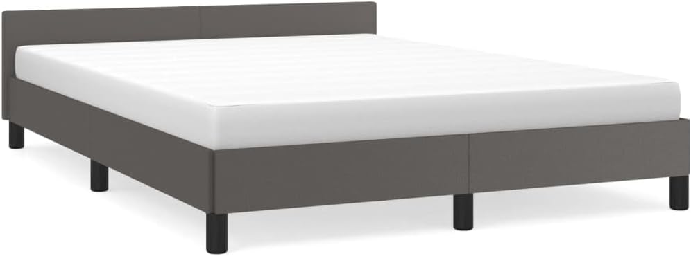 JUNZAI Giroletto con Testiera Grigio 140x200 cm in Similpelle,Mobili,Letti e Accessori,Letti e telai per Letti