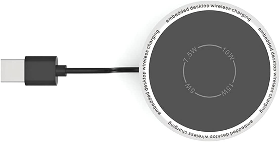 Embedded Desktop Wireless Charger - QI Standard Fast Charging Station 5W/7.5W/10W/15W, Invisible Wireless Charger Compatible with iPhone 12, 11, XS
