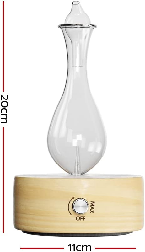 Devanti Aroma Diffuser, Electrical Air Purifier Essential Oils Car Freshener Vaporizer Aromatherapy Diffusers Refill Scent Booster Home Office Bedroom Humidifiers Steam, 7 Led Light Glass Beige