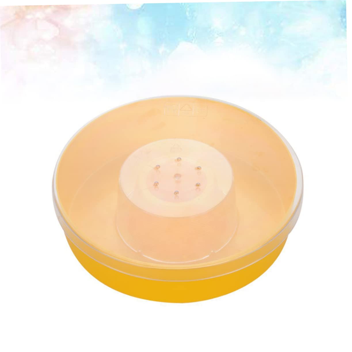 Toddmomy 2 Pezzi Mangiatoia Per Api Foraggio Alimentatore Piatto Di Cibo Per Api Ciotola D'acqua Di Api Ciotola Rotonda Per L'acqua Delle Api Custodia Cibo Per Le Api Superiore Giallo