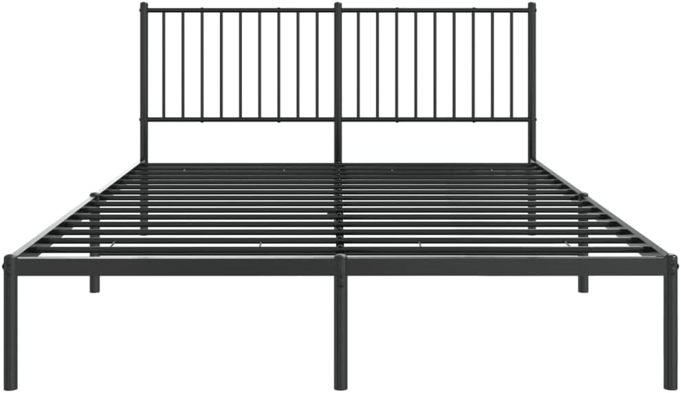 TALCUS Set di mobili - Struttura letto in metallo con testiera, 160 x 200 cm, colore: Nero