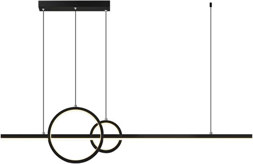 LED Chandeliers Kitchen Modern Hanging Lamp Minimalist Long Pendant Light Table Dining Room Office Hanging Lamp Black Smart Lighting