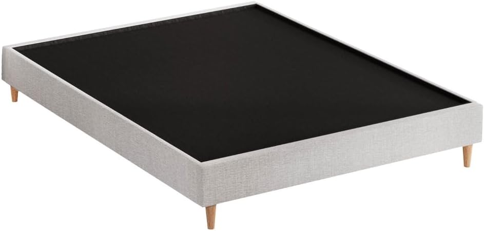 Artiss Double Bed Frame Platform Wooden Base Beds with Storage Bedroom Room Decor Home Furniture, Upholstered with Faux Linen Fabric + Foam + Wood, Modern Design Beige