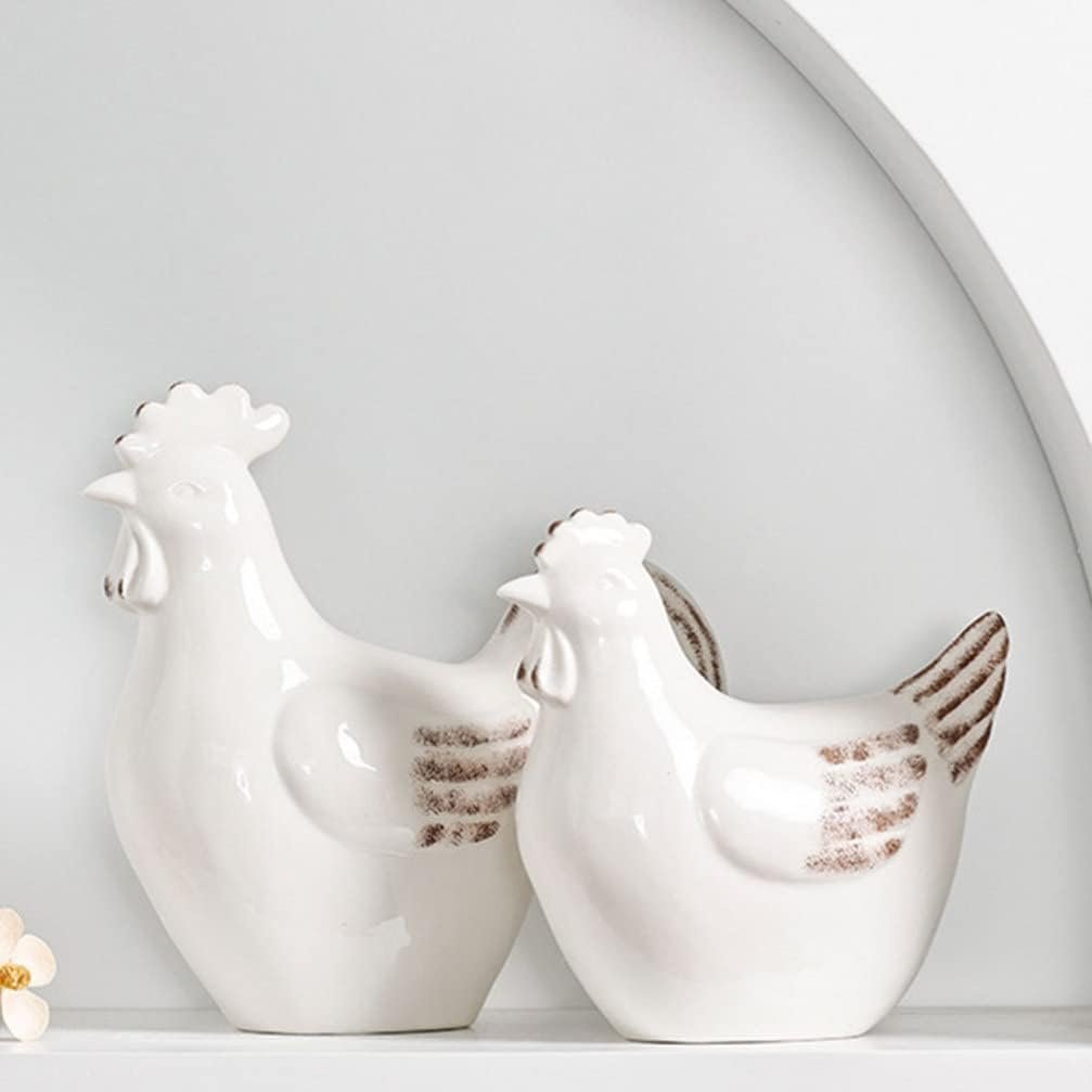 Oggettistica for la casa Decorazione for la casa Statua di statuetta di in ceramica Statua di pollo gallina Statua di animale da fattoria Scultura Figurine da collezione Decorazione della casa Arredam