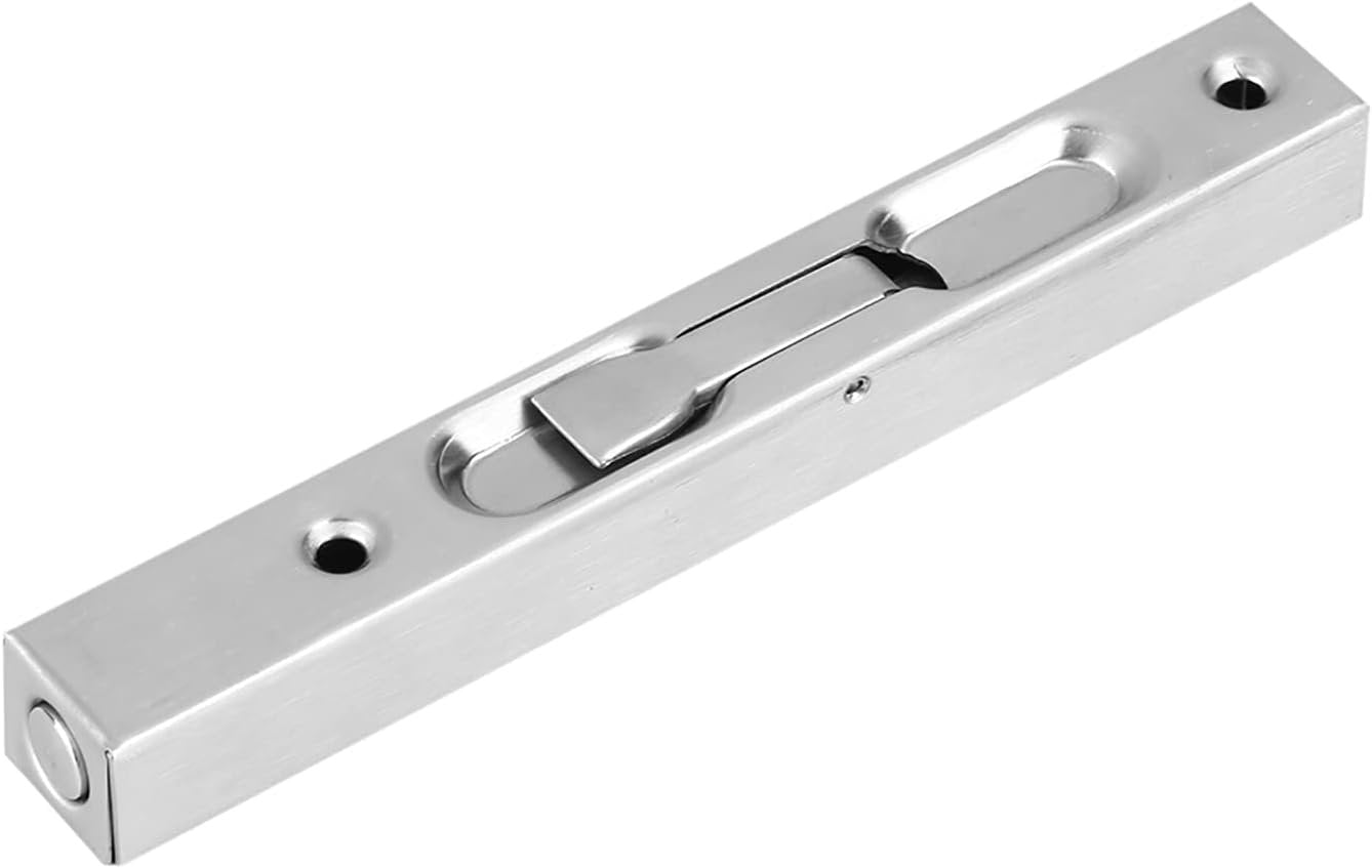 Home Gate Door Security Guard 304 Stainless Steel Flush Latch Bolt Slide Lock (10 Inch 304 Brushed (Waterproof)