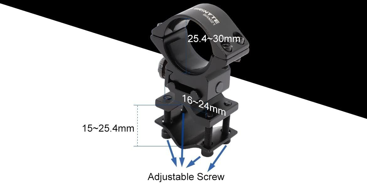 Brinyte BRM21 Flashlight Mount,Suitable for 25.4-30mm Diameter Flashlights, for Tactical Flashlight and Hunting Light