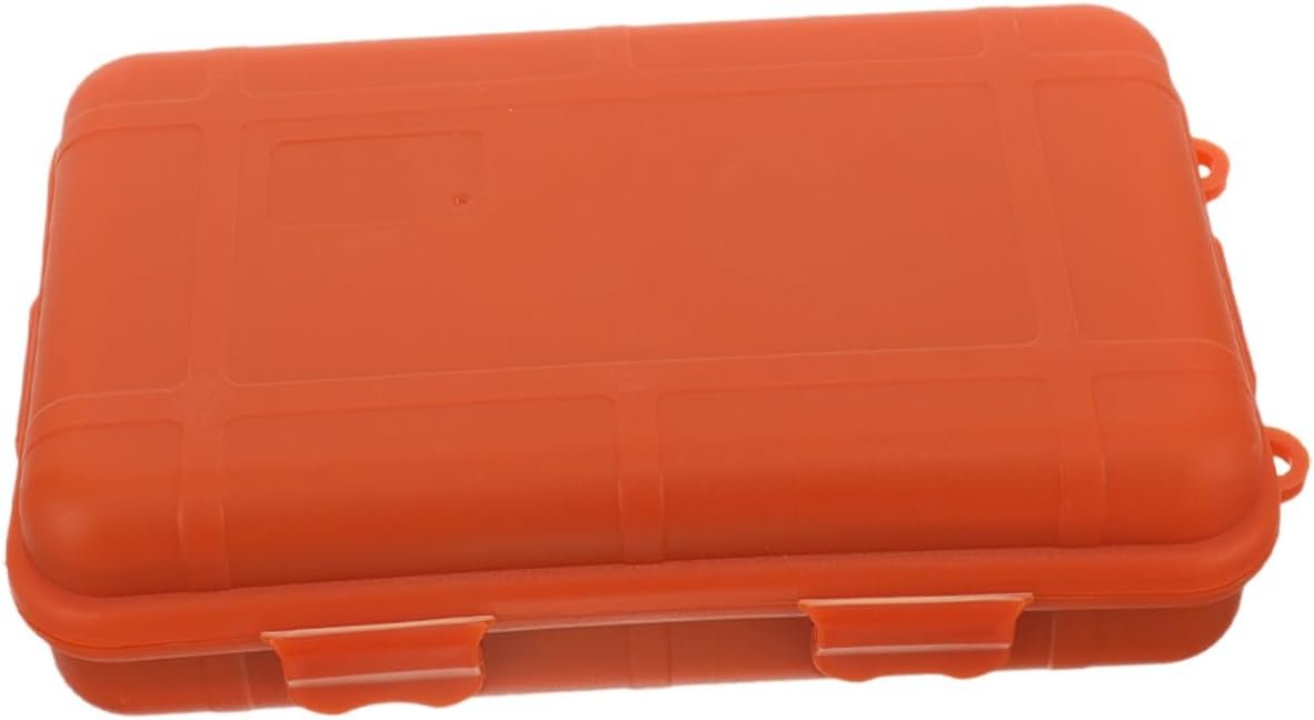SOESFOUFU Box Case Emergency Waterproof Outdoor Storage Tools Camping Matches Orange Plastic
