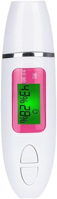dijiusidy LCD Digital Skin Oil Moisture Tester Face Detector Portable Salon Spa Pocket Beauty Skincare Device for Women Girls, White