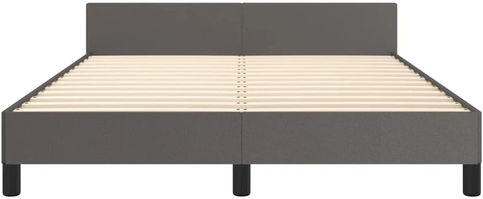 JUNZAI Giroletto con Testiera Grigio 140x200 cm in Similpelle,Mobili,Letti e Accessori,Letti e telai per Letti