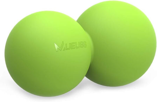 MUEUSS Massage Ball Double Lacrosse Ball Peanut Massage Ball & Mobility Ball for Physical Therapy - Deep Tissue Massage Tool for Myofascial Release, Muscle Relaxer, Acupoint Massage 1 Pack, Green