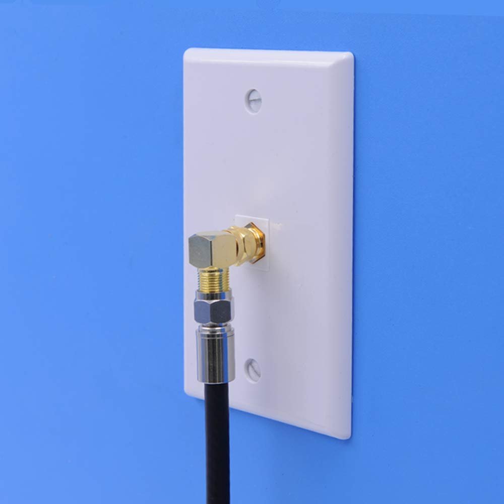 VCE Coaxial Cable Connector & Right Angle RG6 Coax Cable Extender, F-Type Gold Plated Adapter Female to Female for TV Cables, 4 Pack(2 Pairs)