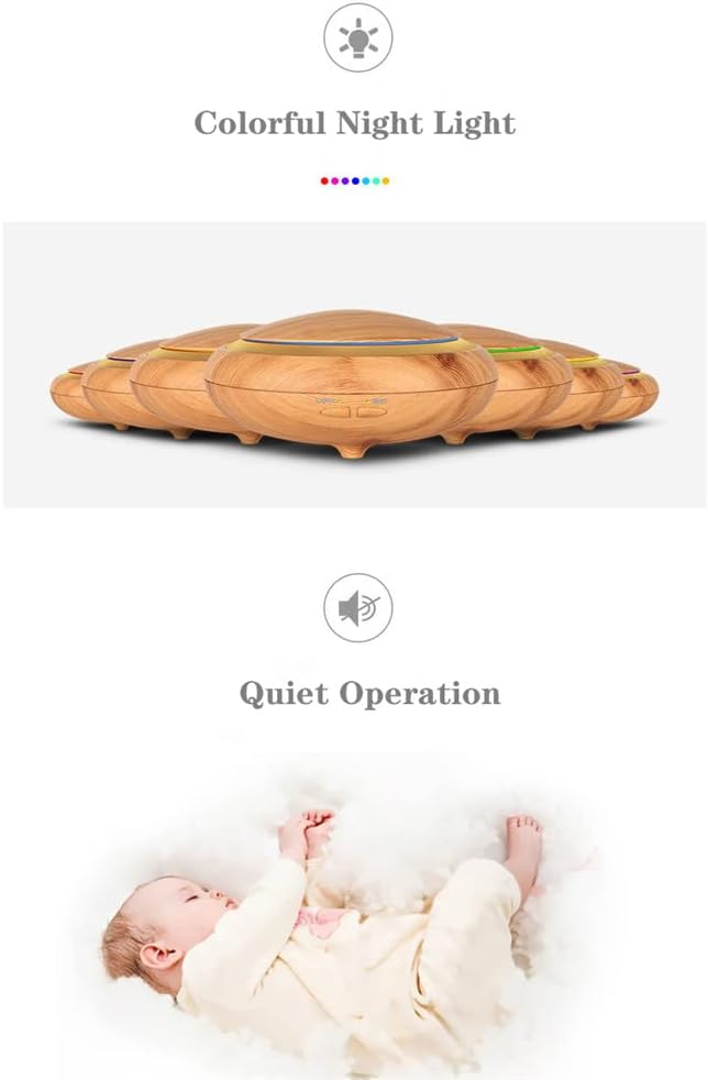 150ML Ultrasonic Air Humidifier Remote Control Aroma Essential Oil Diffuser with 7 Color LED Light for Home Office Car (C)