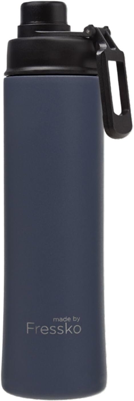 made by Fressko | Move Wide Mouth Insulated Stainless Steel Water Bottle-Denim | with Sip Lid | 22 oz 660ml |BPA-Free | Leak Proof Lid