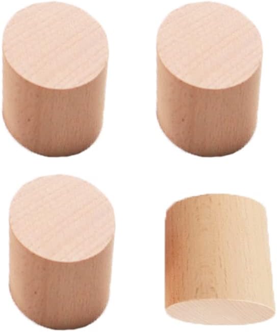UtySty 4 Pack 2 Inch Wooden Furniture Risers Round Natural Wood Legs for Solid Feet Increase Simple DIY Extenders for Cabinets, Sofas, Tables, Chairs and Beds