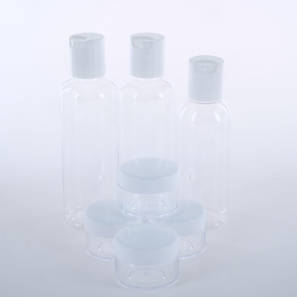 1st Care Refillable Toiletry Travel Bottle and Jar (7 Pieces Set)
