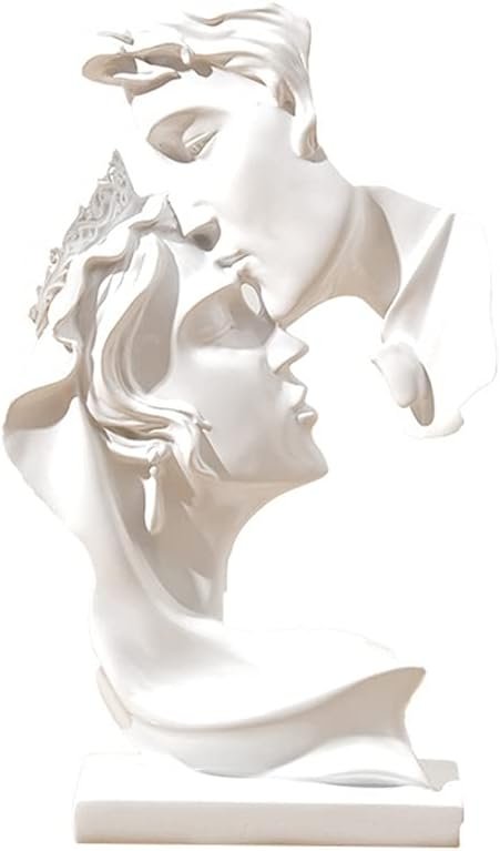 NORHOR Couple Statue Creative Kiss Sculpture Abstract Art Couple Sculpture Home Decor Statue Resin Romantic Decoration Used for Home Decoration, Wedding, Gift