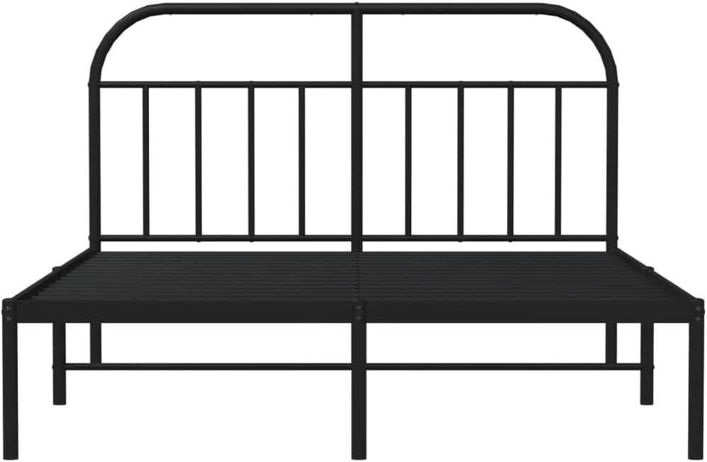Lechnical Bed Frame with Black Metal Headboard, 140 x 190 cm, Furniture, Beds and Accessories, Beds and Frames for Beds