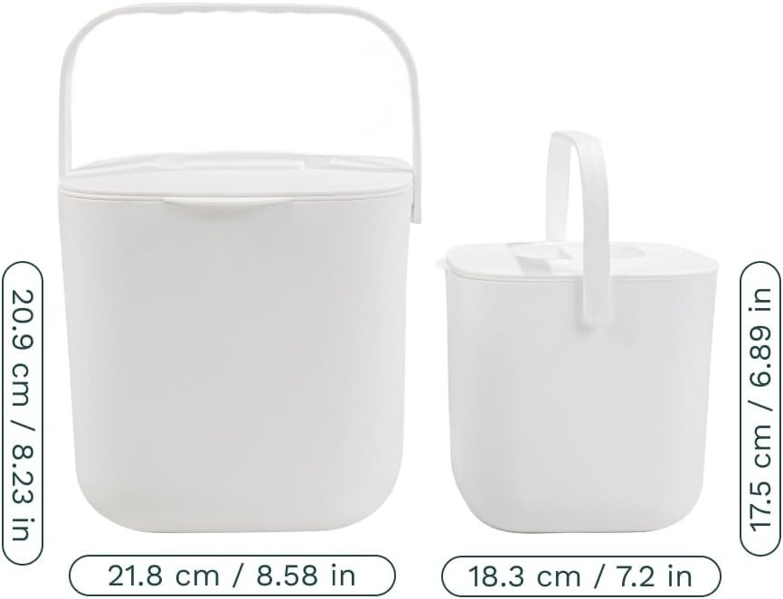 Lomi Compost Bin | Kitchen Countertop | Odorless | Easy Clean (Taupe, 7L)