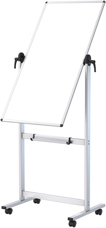 VIZ-PRO Double-Sided Magnetic Mobile Whiteboard,48 x 24 Inches Aluminum Frame & Stand