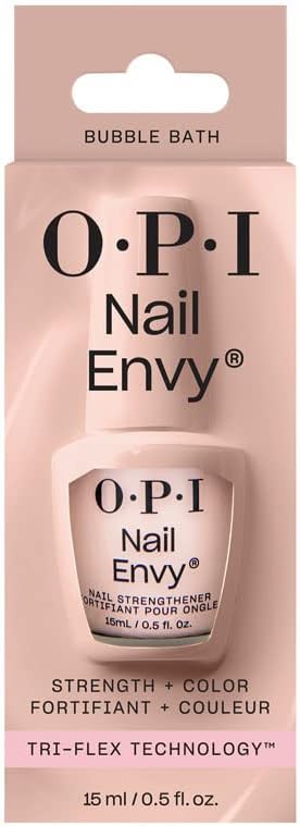 OPI Nail Envy | Bubble Bath | Coloured Strengthening Nail Polish | Nude Pink, 15 ml