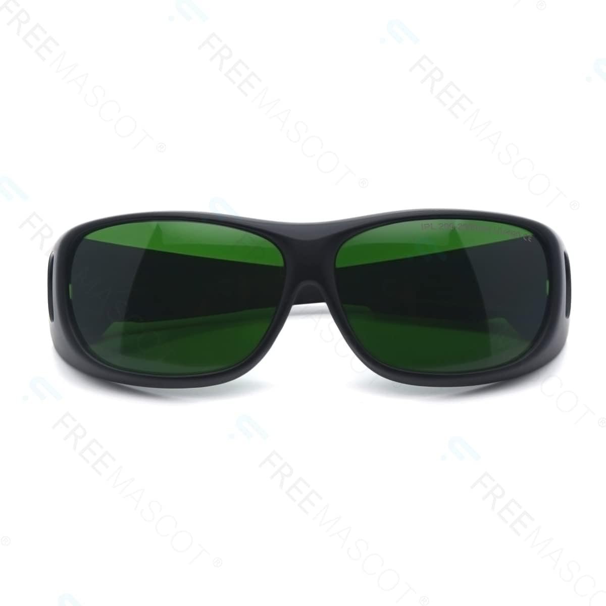 FreeMascot IPL Glasses 200nm-2000nm Laser Eye Protection Glasses for Tanning, Laser Hair Removal (Green)