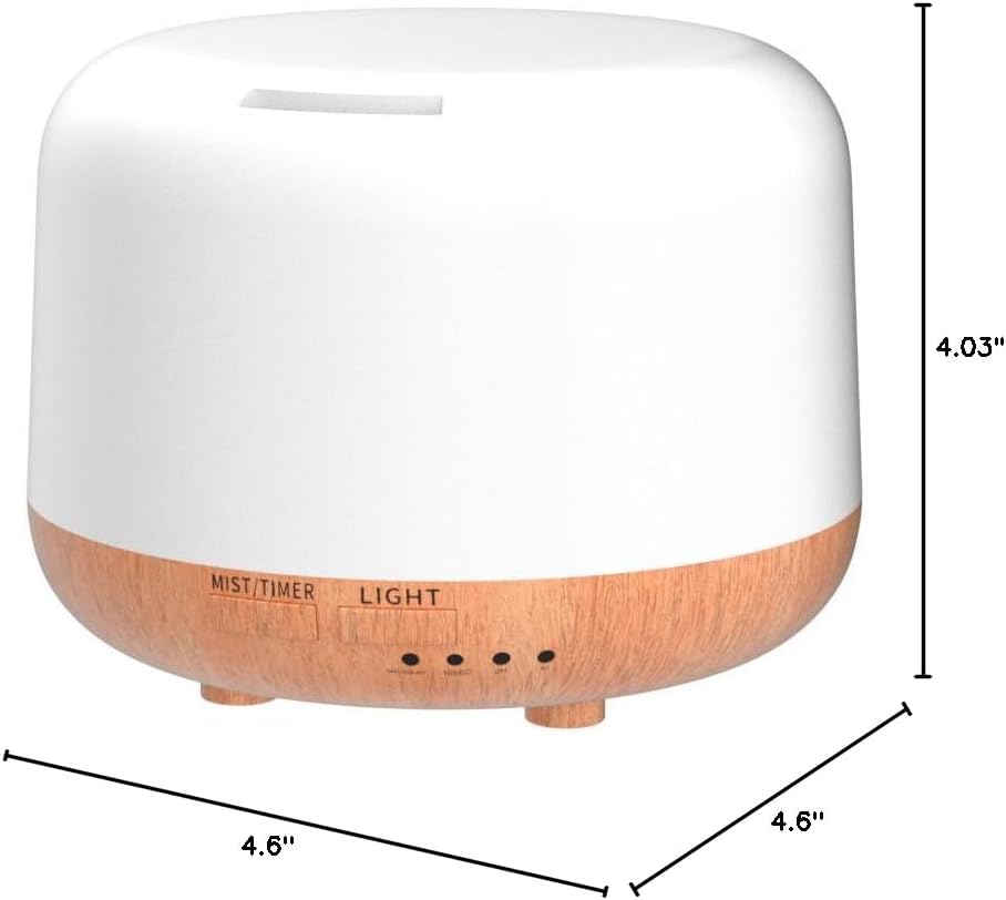 Aromatherapy Essential Oil Home Diffuser with Remote Control, 300ML Large Room Cool Mist Air Humidifier, 8 Hours Quiet Operation, Timer, 7 Colors LED Night Night,Suitable Home,Yoga.