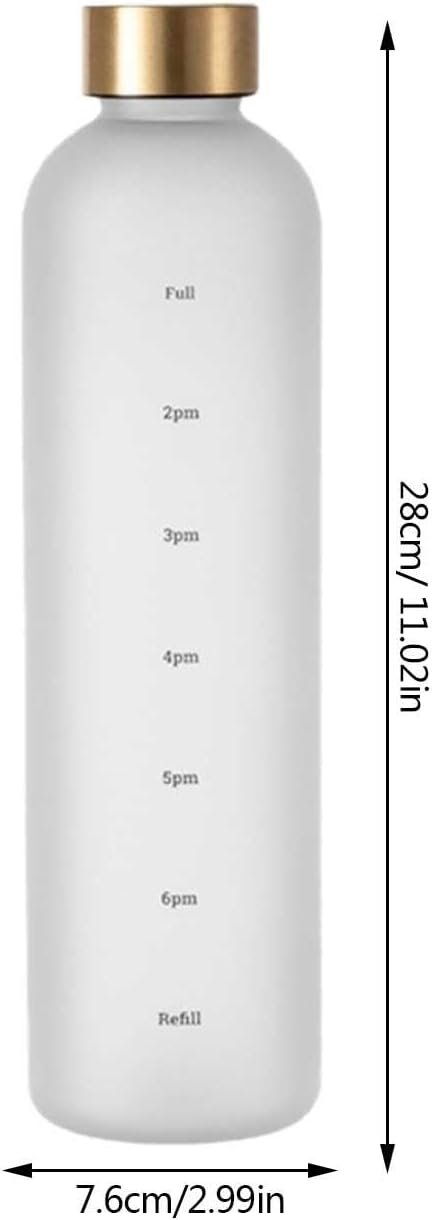 GpahrrDnij White Water Bottles Reusable Motivational Water Bottle PC Space Cup Plastic Water Cup 1000ML Drinking Cups for Adults (White, One Size)