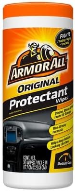 Original Protectant Wipes by Armor All, Car Interior Cleaner Wipes with UV Protection to Fight Cracking & Fading, 30 Count