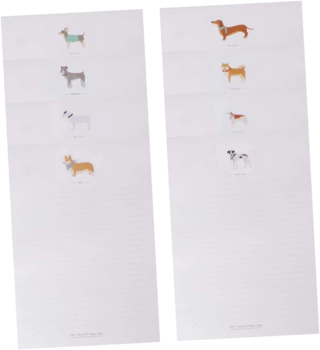 EXCEART Letter Stationery Paper 80pcs Random Cartoon Pets Pattern Dogs Writing Set Paper Note Pad