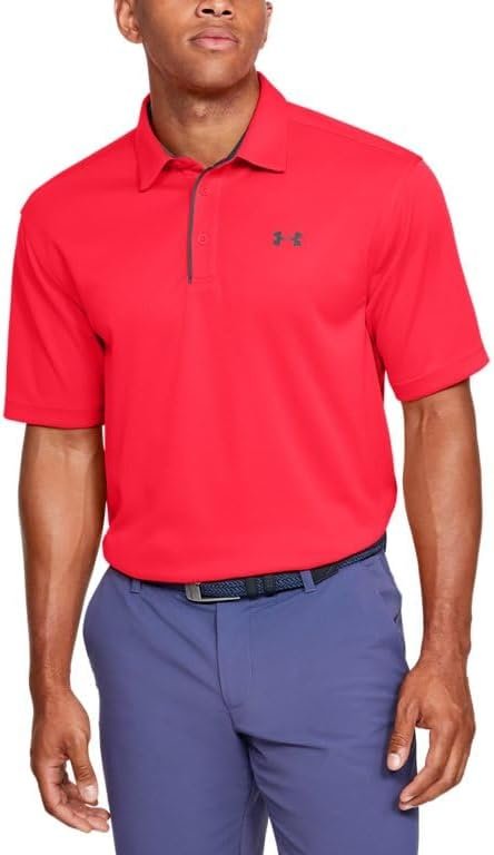 UNDER ARMOUR Men's Tech Golf Polo, Beta (628)/Pitch Gray, Large