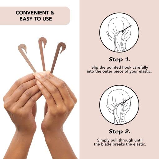 Kitsch Hair Tie Cutter - Easy To Use, Pain Free, No Damage Hair Accessories for Girls | Ponytail Cutter Tool for Kids & Toddlers | Elastic Ties Remover, 3pc Multicolor
