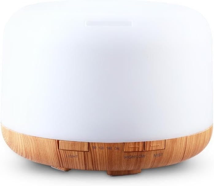 Devanti Aroma Diffuser, 500ml Air Humidifier Purifier Essential Oils Car Airs Freshener Vaporizer Aromatherapy Diffusers Scent Booster Home Office Bedroom Humidifiers Steam, 7 Led Light Multicoloured