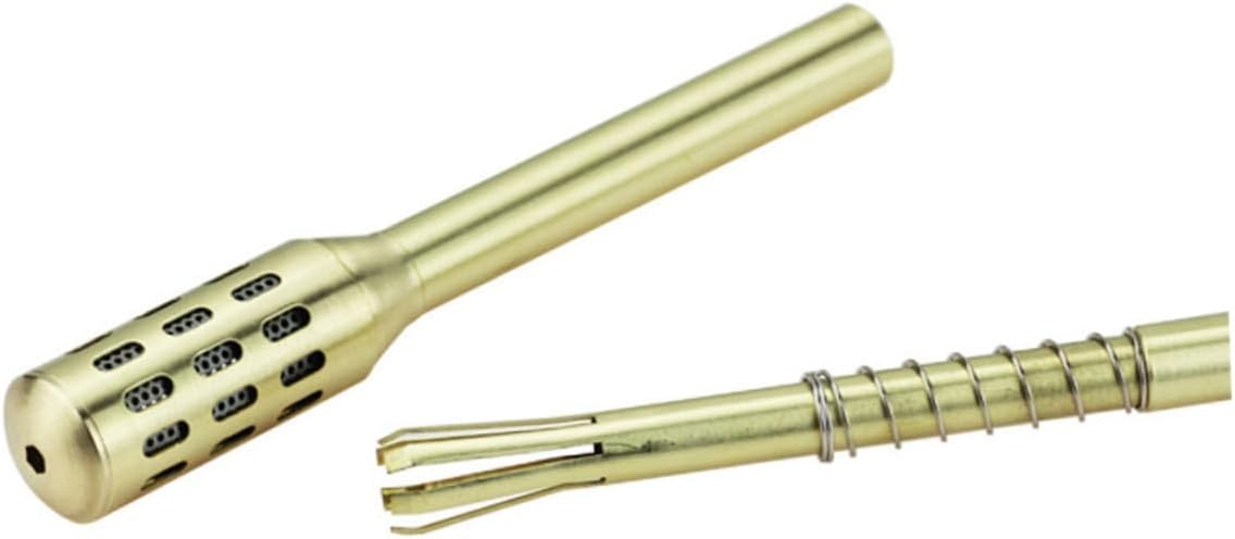 Beatifufu Brass Moxa Roller Stick Moxibustion Massage Burner for Body Easy to Use Handheld Device Gold Finish