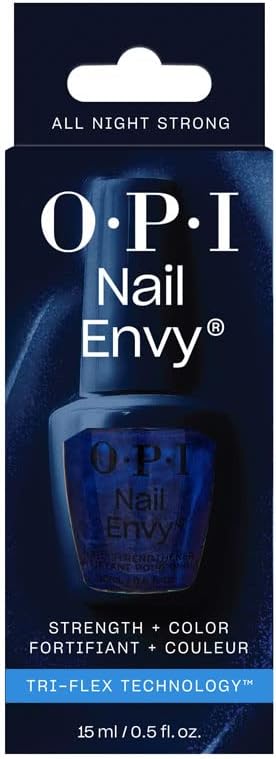 OPI Nail Envy | All Night Strong | Coloured Strengthening Nail Polish | Dark Blue, 15 ml