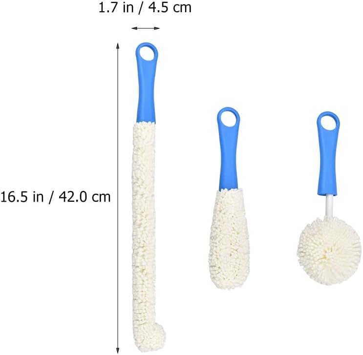 Healvian 3 Pcs Cup Cleaning Brush Set Wine Decanter Cleaning Brush Wine Decanter Brush Drinking Glasses Brush Cleaning Brush Wine Carafe Wine Cleaner Kit