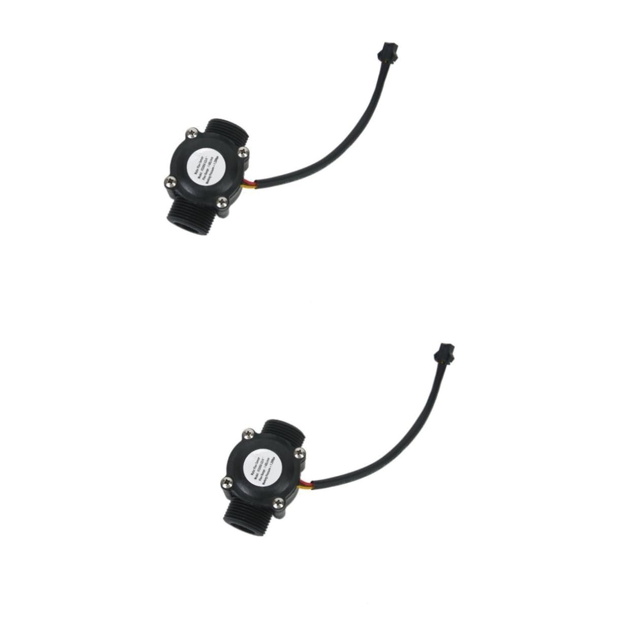 FUNOMOCYA 2pcs Stainless Steel 3/4 Thread Water Sensor 1-60 L/min Compatible for Flow Measurement