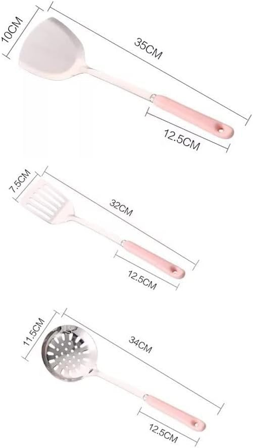 NSTVVEE Cucchiai da Cucina Spatole in Acciaio Inossidabile Utensili e Gadget da Cucina Utensili da Cucina Set da 7 Pezzi