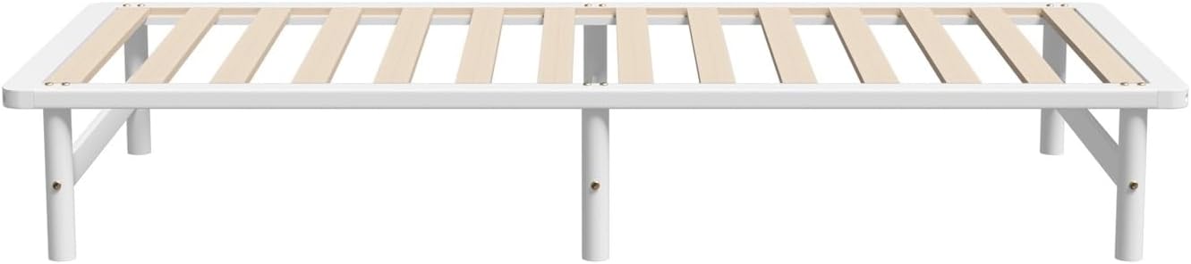 OIKITURE Wooden Bed Frame Single Size, Bed Frame Platform with Reinforced Slats - Compatible with Australian-Sized Mattresses, 190x91x30cm