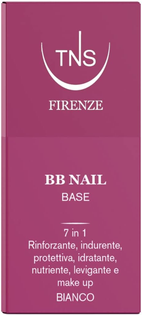 TNS Cosmetics BB Nail Base Coat and Strengthening Treatment 7 in 1 for Nails - 10 ml - White
