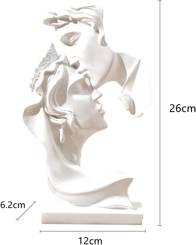 NORHOR Couple Statue Creative Kiss Sculpture Abstract Art Couple Sculpture Home Decor Statue Resin Romantic Decoration Used for Home Decoration, Wedding, Gift