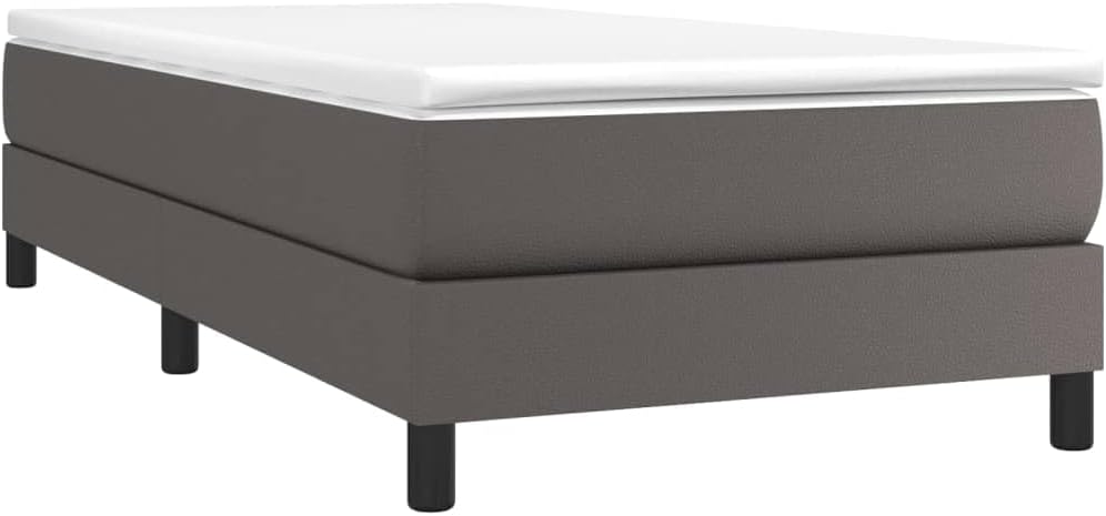 Lechnical Giroletto a Molle Grigio 90x190 cm in Similpelle,Mobili,Letti e Accessori,Letti e telai per Letti