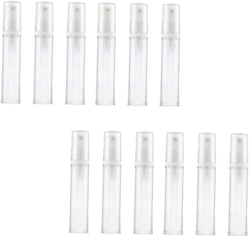 Healeved 12Pcs Refillable Empty Spray Bottle Fine Pump Bottles for Sunscreen Essential Oils and Cleaning Products Travel Friendly White Design