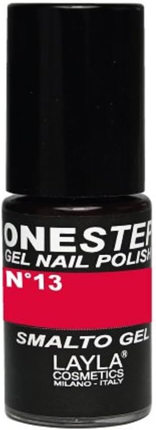 LAYLA One Step Semi-Permanent Gel Polish 3-in-1 Quick and Easy Application Lasts 3 Weeks High Pigmentation Without Dispersion Layer 5 ml Layla Cosmetics No. 13 Black Cherry (Red)