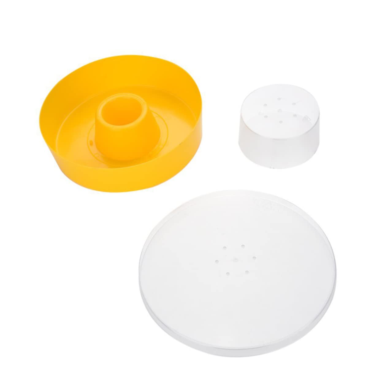 Toddmomy 2 Pezzi Mangiatoia Per Api Foraggio Alimentatore Piatto Di Cibo Per Api Ciotola D'acqua Di Api Ciotola Rotonda Per L'acqua Delle Api Custodia Cibo Per Le Api Superiore Giallo